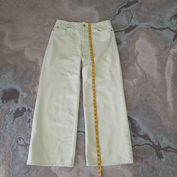 ULLA‎ JOHNSON The Elodie Pistachio Wide Leg Jeans - Picture 11 of 12